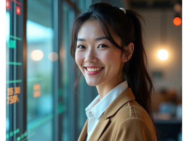 Portrait of Sarah Chen, an energetic and knowledgeable woman, lifestyle technology expert by profession.