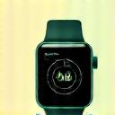 Icon representing lifestyle technology, showing a smartwatch and health data.