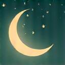 Icon representing sleep optimization, showing a crescent moon and stars.