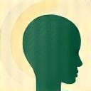 Icon representing stress management, showing a calm person with flowing lines.