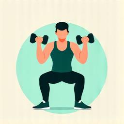 Illustration of a person lifting weights, representing strength training.