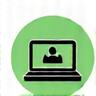 Icon illustrating a virtual training session.